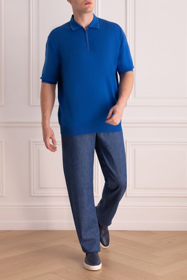 Cesare di Napoli man cotton polo blue for men buy with prices and photos 134990 - photo 2