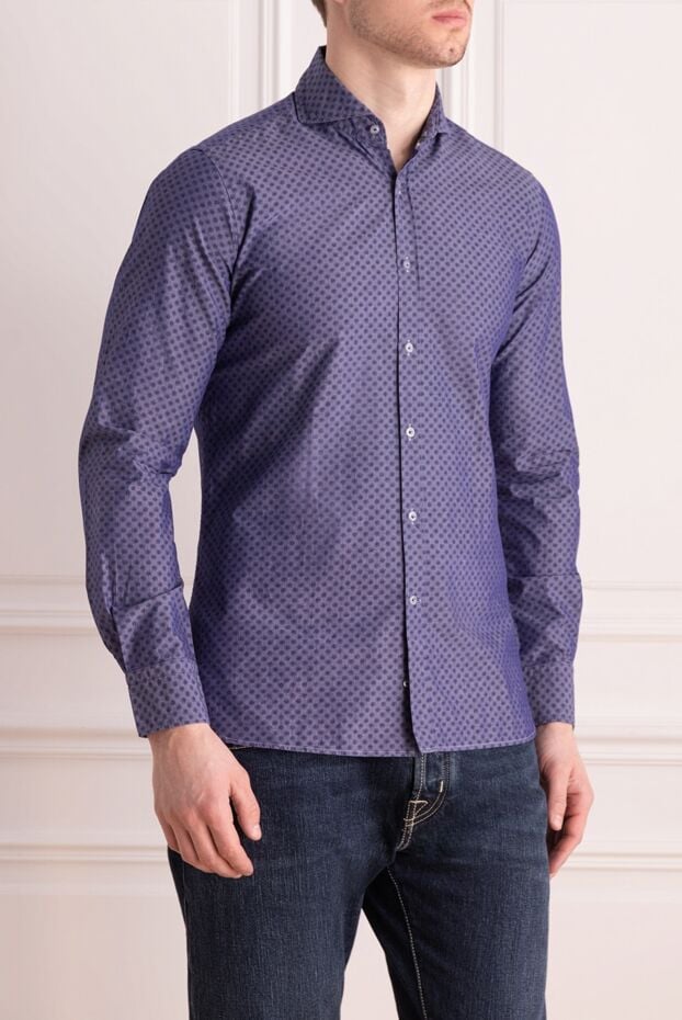Orian men's shirt in rich purple-blue with a medallion pattern 135075 - photo 3