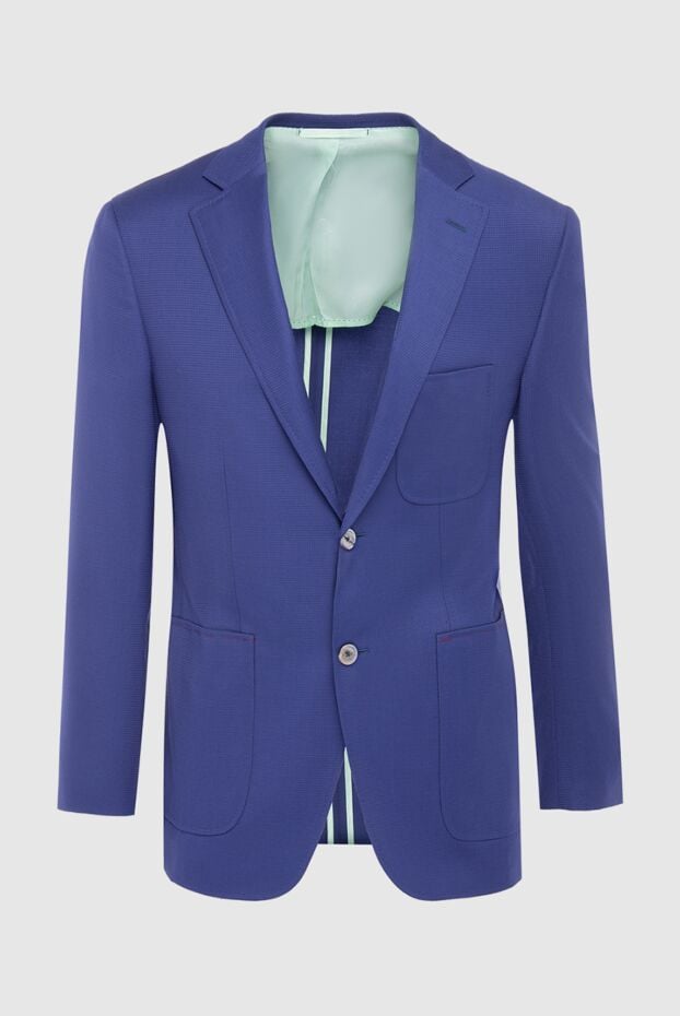 Ravazzolo single-breasted jacket, bright blue wool, with two buttons 135234 - photo 1
