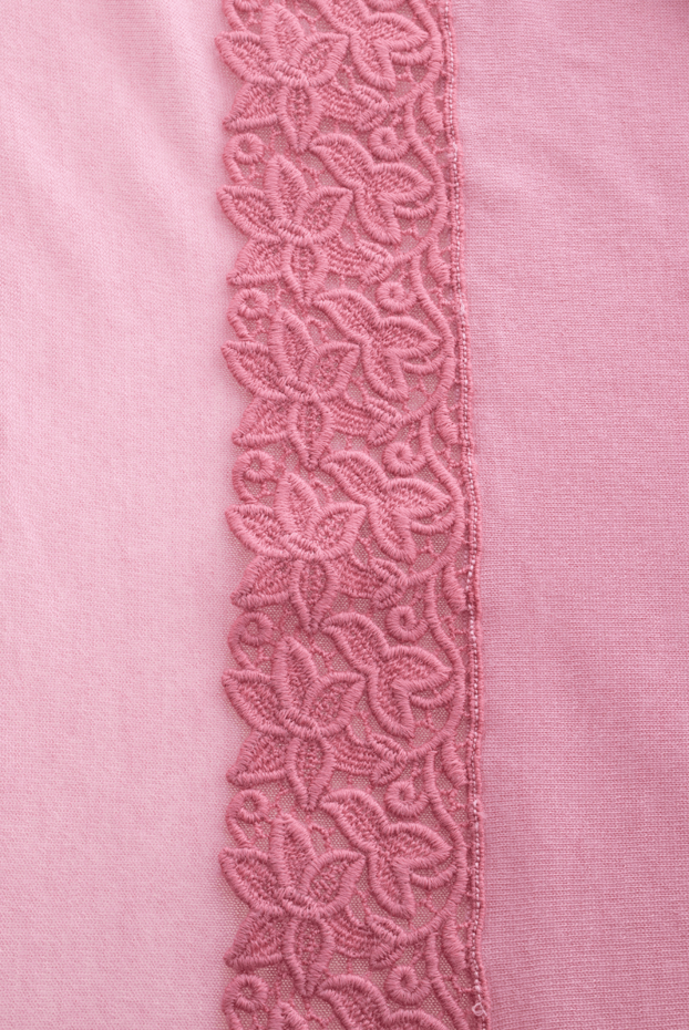 Pashmere scarf for women pink cashmere with lace trim 135389 - photo 3