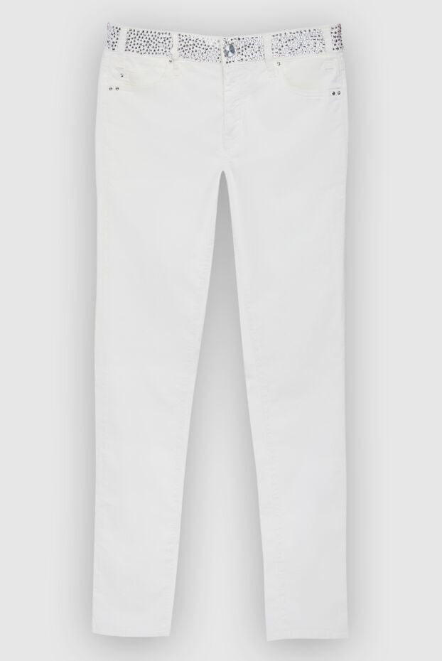 Tramarossa white women's skinny jeans decorated with rhinestones on the waistband 135443 - photo 1