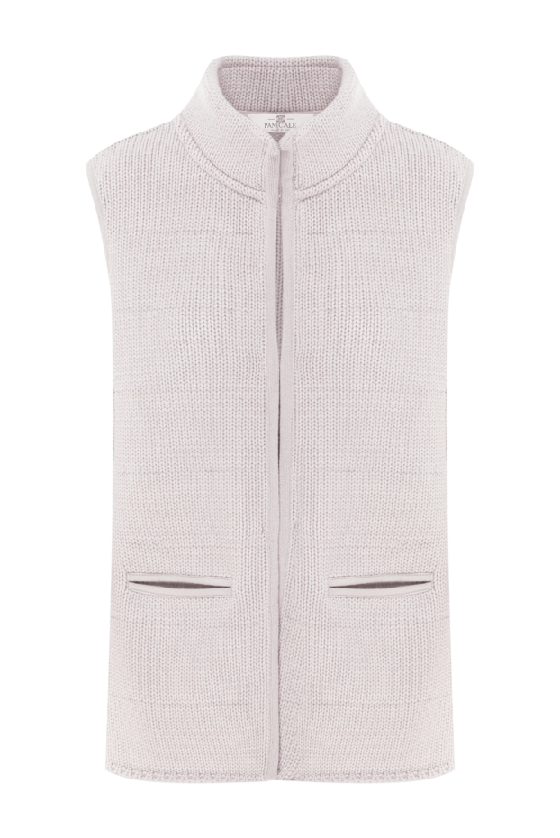 Panicale women's combined gray fur vest with a soft back made of cashmere and silk 135493 - photo 1