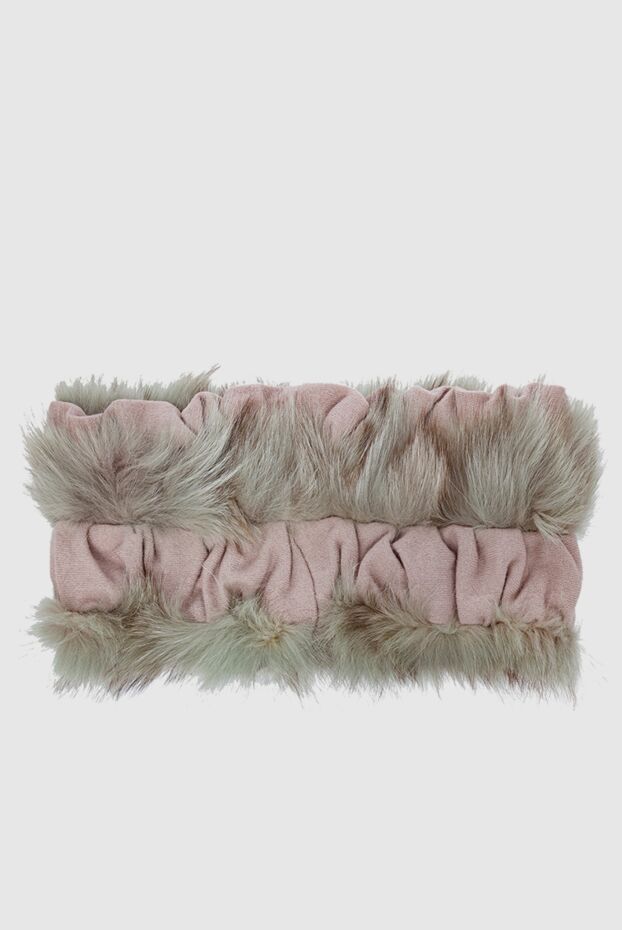 Panicale women's beige collar scarf with fur 135507 - photo 3