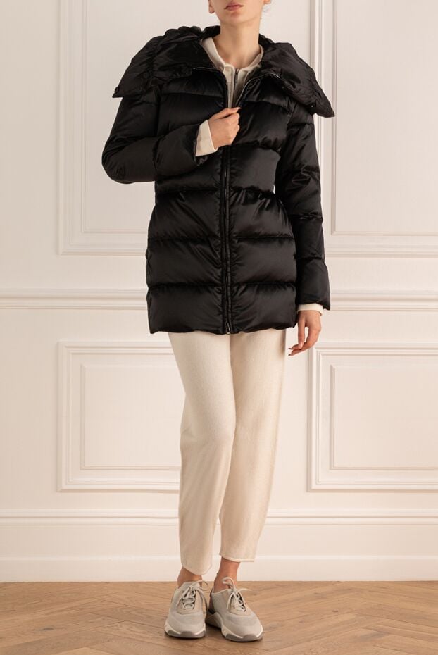 Inuk women's black down jacket with a smooth texture and a voluminous hood 135535 - photo 2