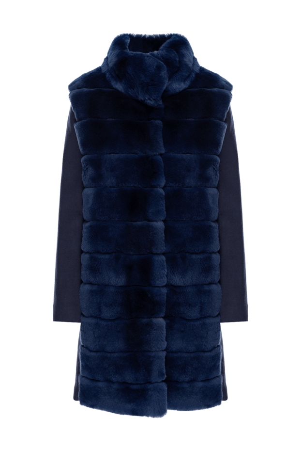 Gallotti woman women's blue fur coat made of natural fur and wool buy with prices and photos 135553 - photo 1