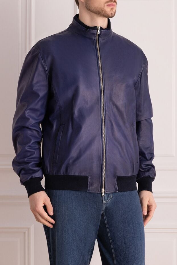Barba Napoli purple leather jacket for men 135565 - photo 3