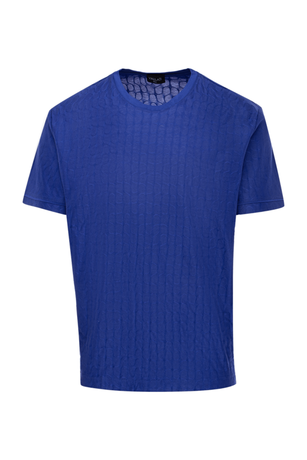 Umberto Vallati men's textured cornflower blue t-shirt (markdown) 196331 - photo 1