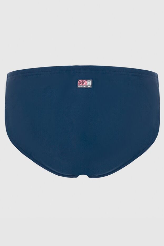 Blue men's beach swim trunks made of polyamide and elastane. - photo 2