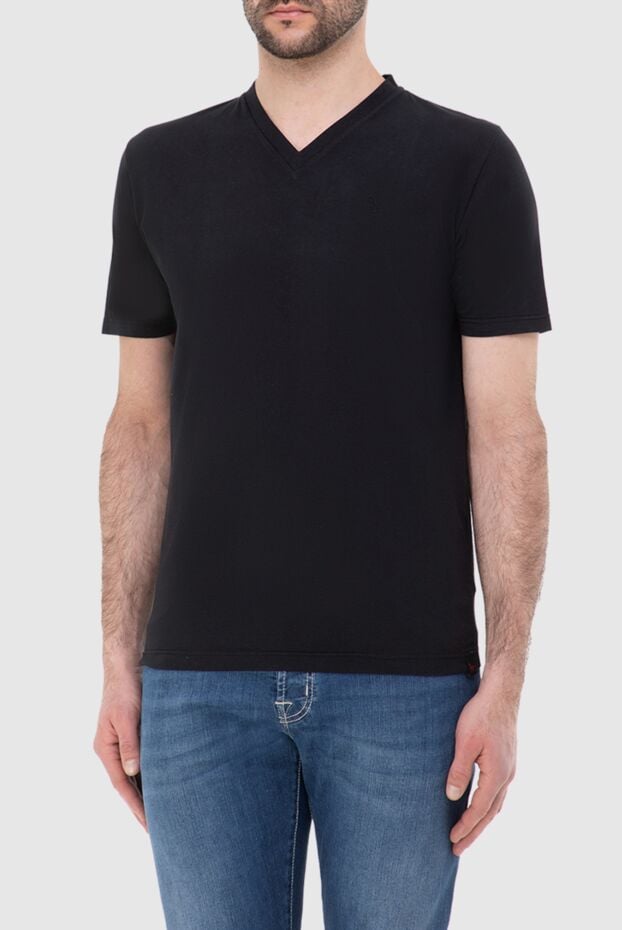 Gran Sasso black v-neck t-shirt made of premium cotton for men (markdown) 196925 - photo 2