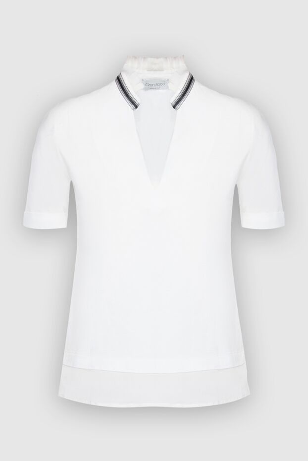 Gran Sasso woman white cotton and silk polo for women buy with prices and photos 135884 - photo 1