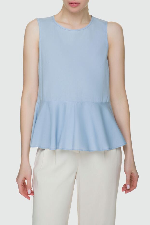 Peserico women's cotton blouse with pleats at the bottom gray 135906 - photo 3