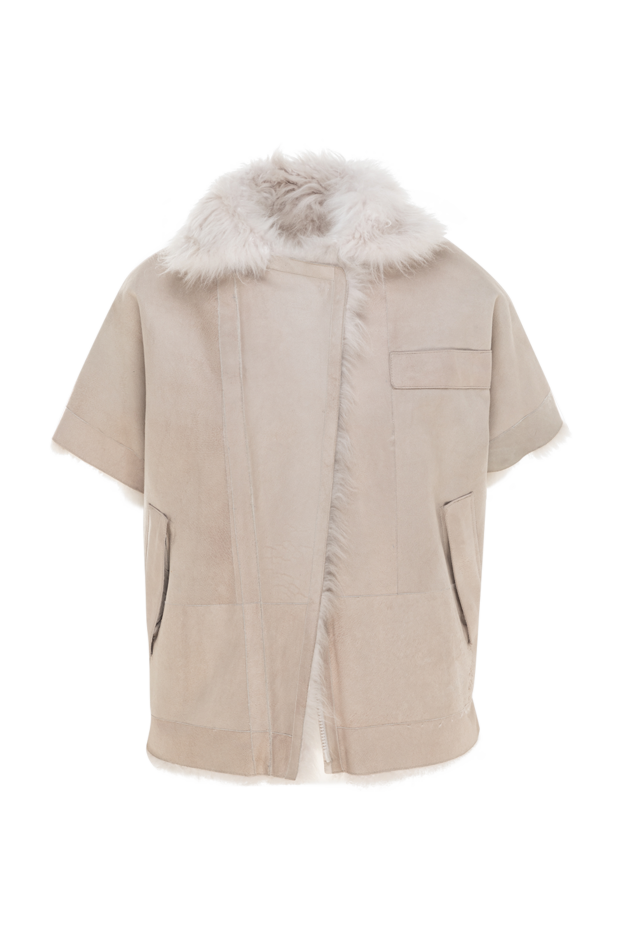 Jacket made of cashmere goat fur beige for women - photo 1