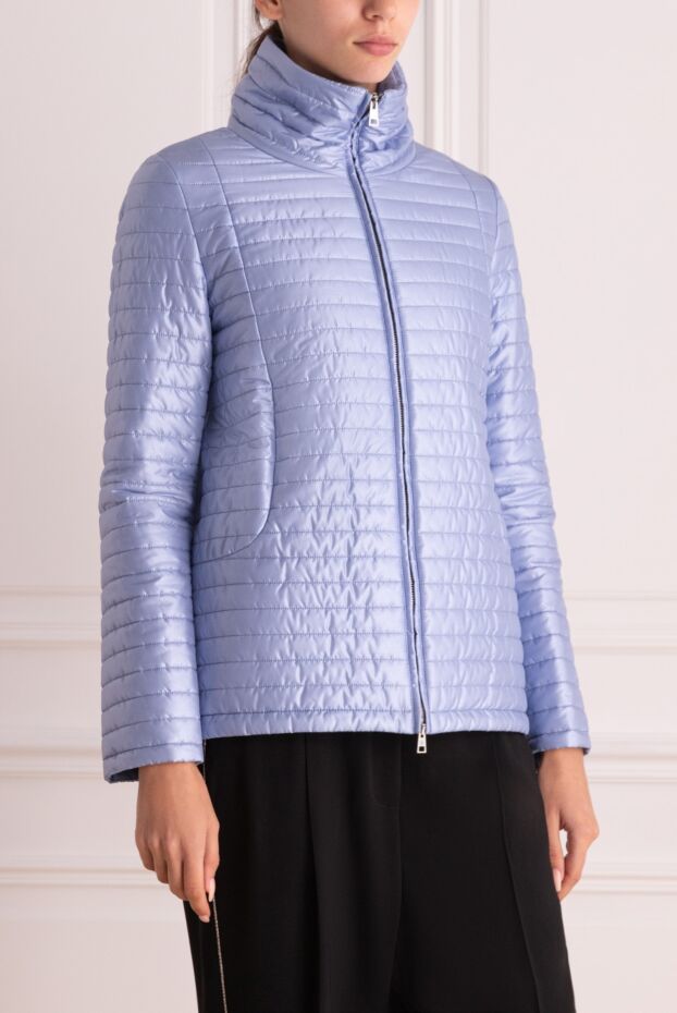 Gallotti lightweight quilted jacket with horizontal stitching, soft blue, women's 136651 - photo 3