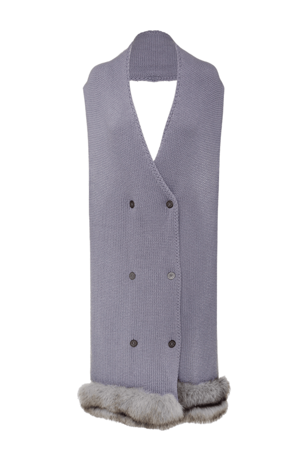 Casheart women's gray cashmere vest scarf with fur 136826 - photo 1