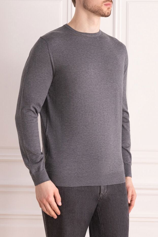 Casheart grey men's jumper made of smooth jerseywool 136832 - photo 3