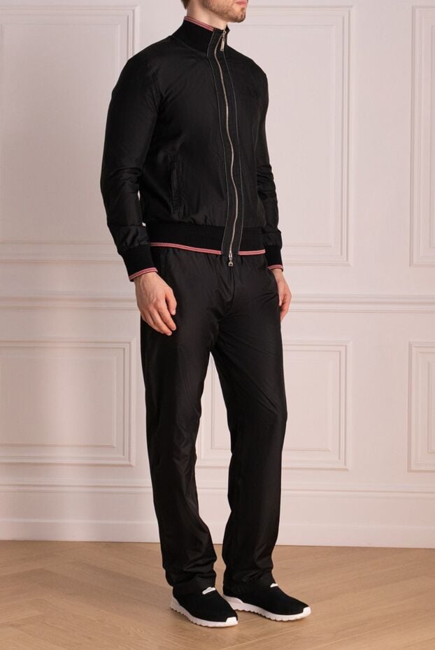 Massimo Sforza men's sports suit made of smooth silk with collar and decorative stitching 137012 - photo 3
