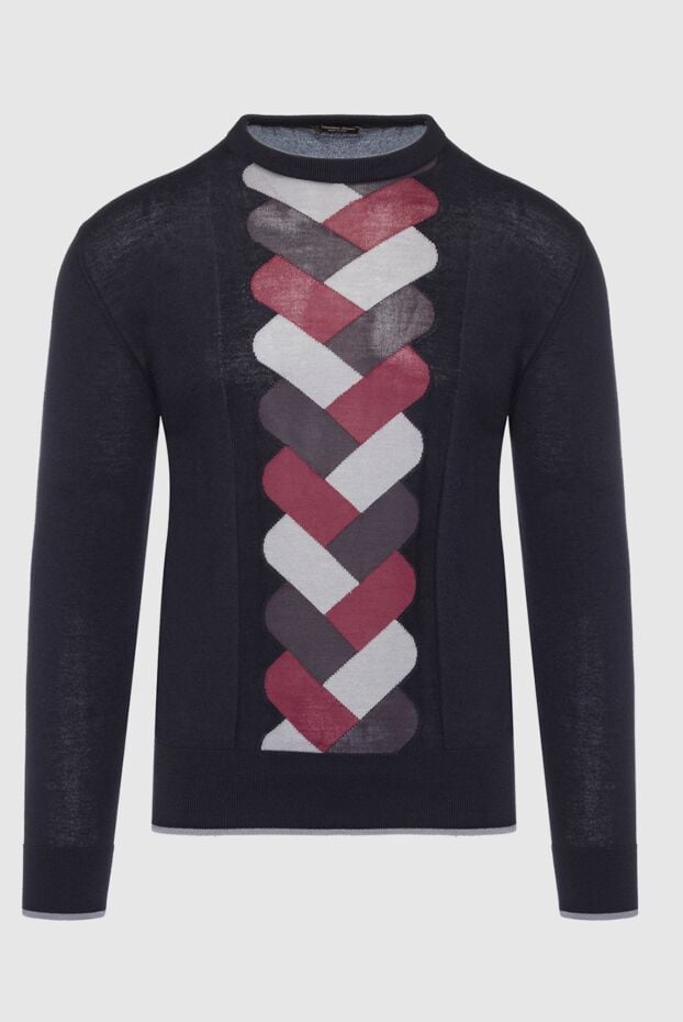 Massimo Sforza men's cashmere and silk jumper with a graphic pattern in the center 137032 - photo 1