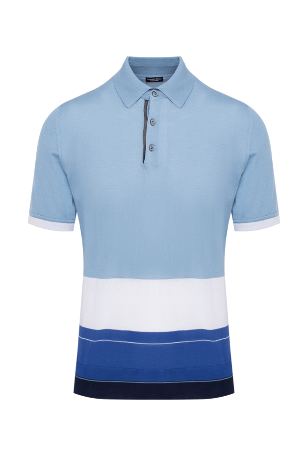 Massimo Sforza blue cotton and silk polo for men 137040 - photo 1