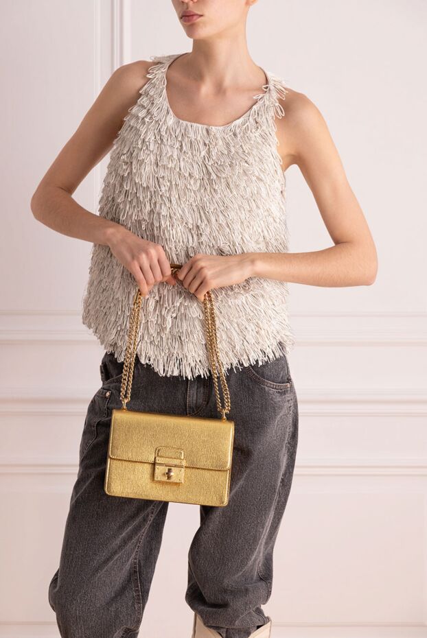 Dolce & Gabbana жіночі сумка зі шкіри золотиста жіноча купити фото з цінами 137253 - фото 2