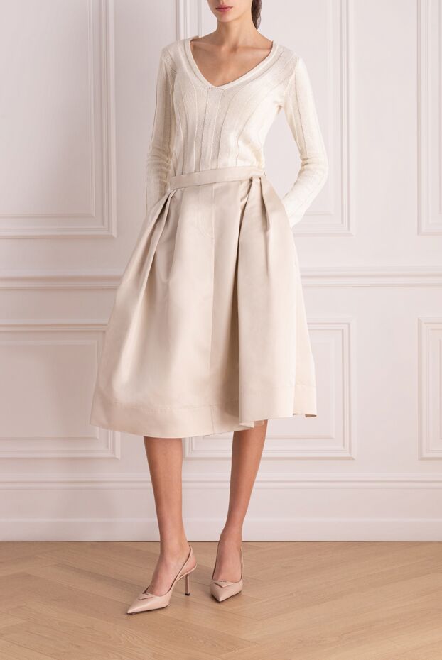 White silk skirt for women - photo 2