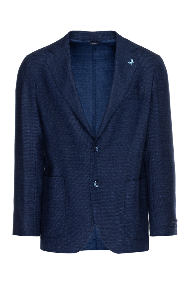 Tombolini men's blue wool jacket with a soft texture and a slight sheen 137427 - photo 1