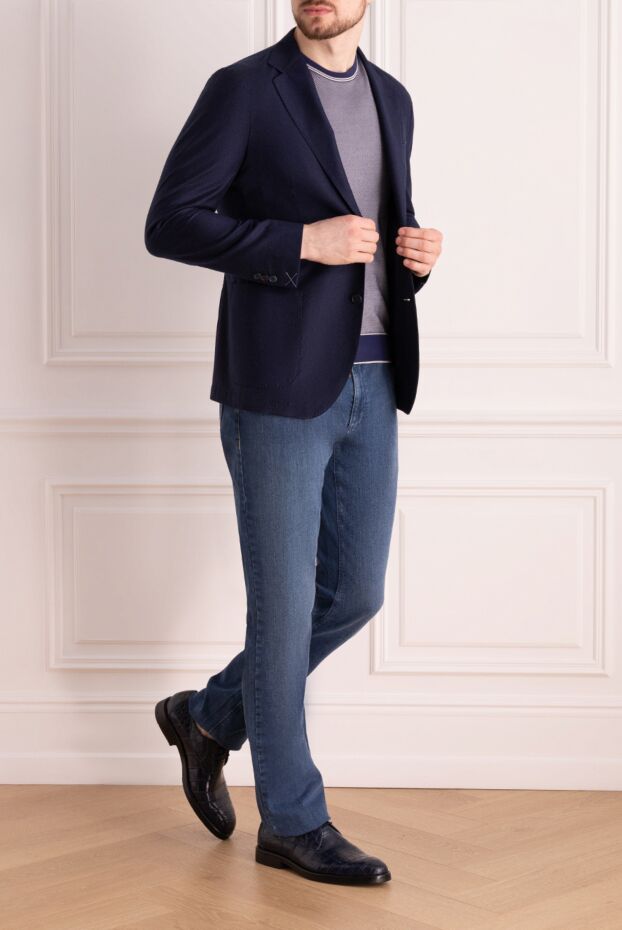 Tombolini men's wool jacket, dark blue, two-button 137430 - photo 2