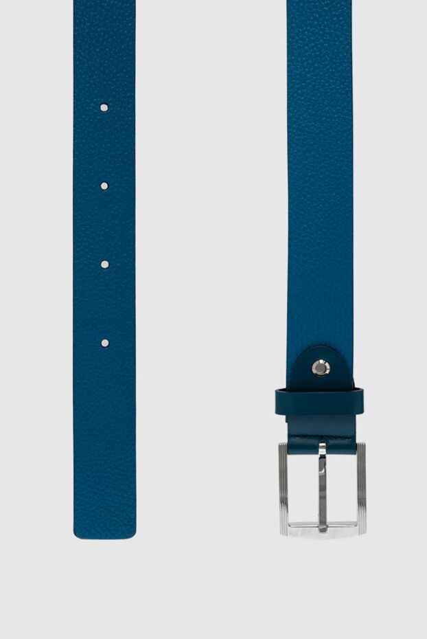Kiton belt leather textured blue for men 137677 - photo 3