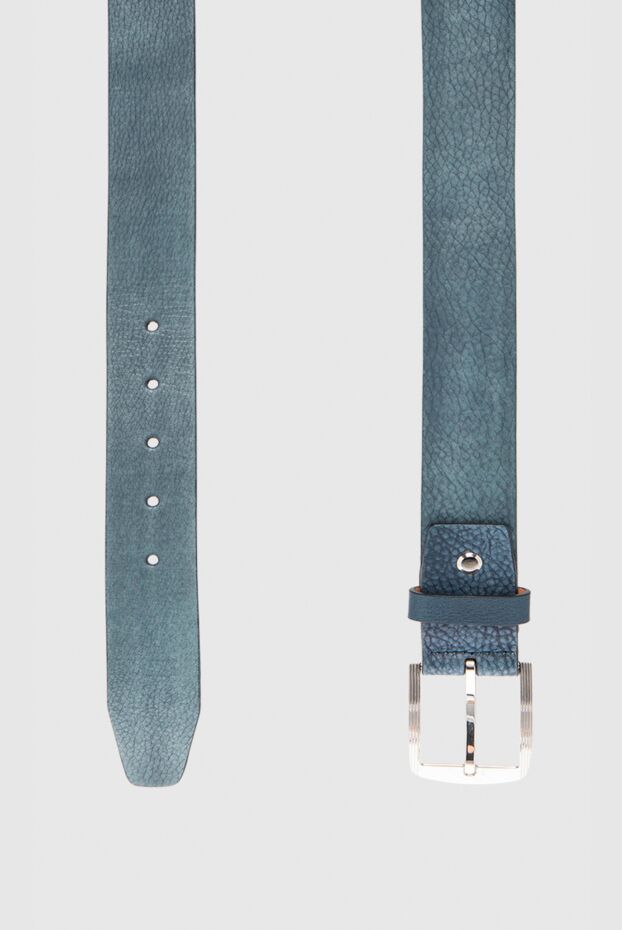 Fratelli Rosetti blue grained leather belt with classic buckle 137695 - photo 3