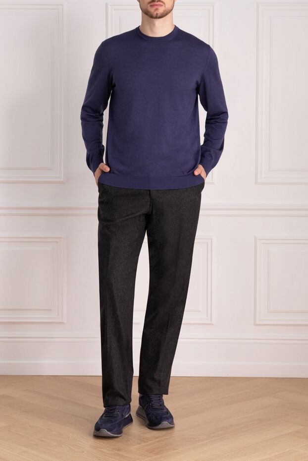 Cesare di Napoli мужские брюки из шерсти и кашемира серые мужские купить с ценами и фото 137744 - фото 2