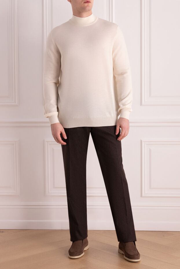 Cesare di Napoli man brown wool and cashmere trousers buy with prices and photos 137747 - photo 2