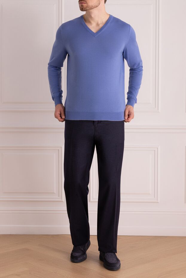 Cesare di Napoli мужские брюки синие мужские купить с ценами и фото 137748 - фото 2
