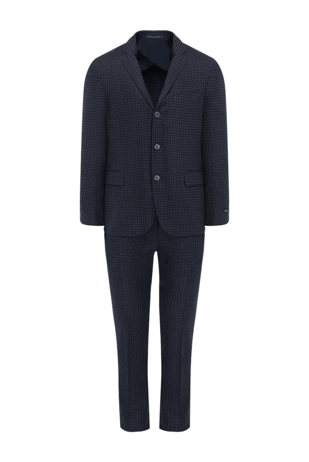 Mens wool black checkered suit - photo 1