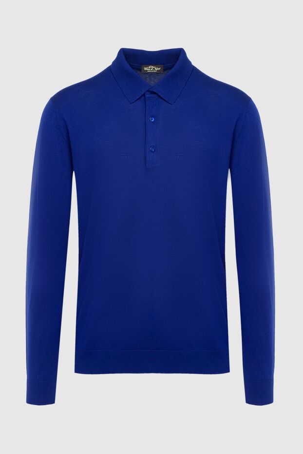 Cesare di Napoli man wool long sleeve polo blue for men buy with prices and photos 137951 - photo 1