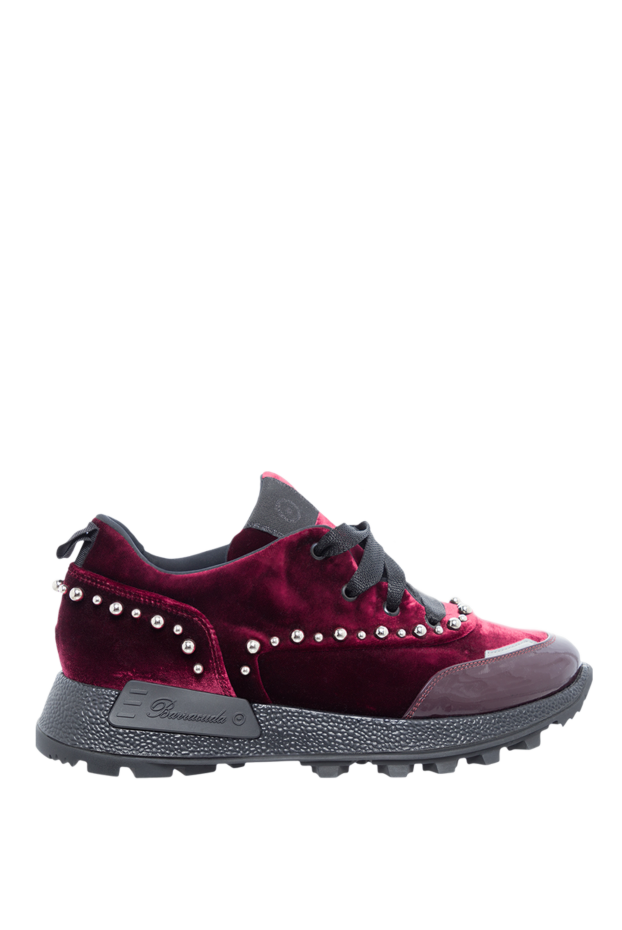 Barracuda Brand woman burgundy velor and leather sneakers for women buy with prices and photos 138204 - photo 1