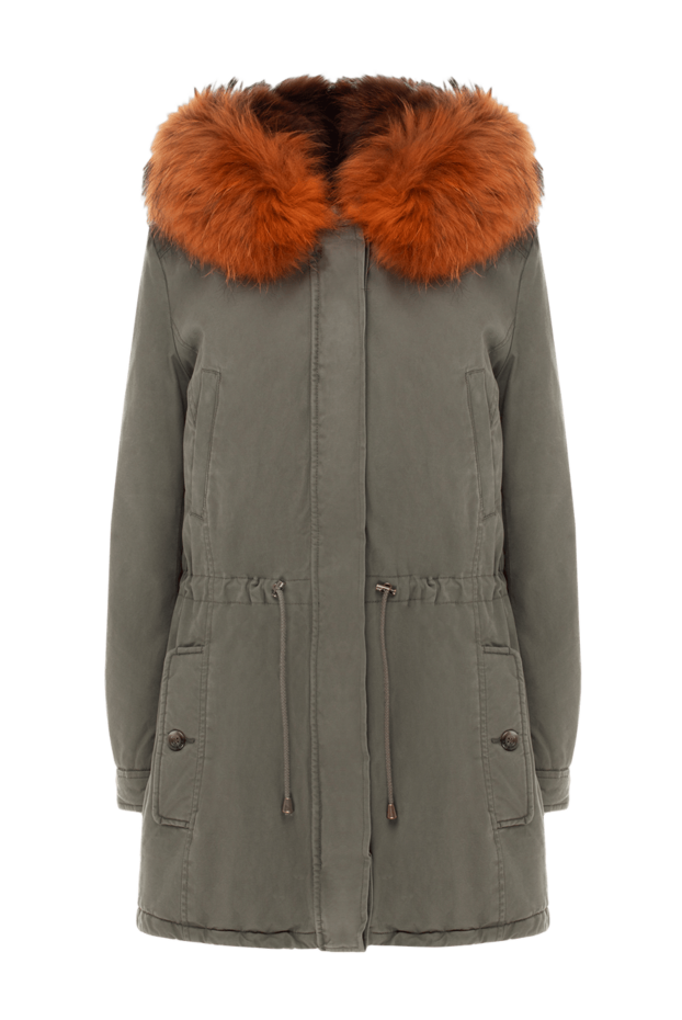 Alessandra Chamonix woman parka made of cotton and natural fur, green, for women buy with prices and photos 138252 - photo 1