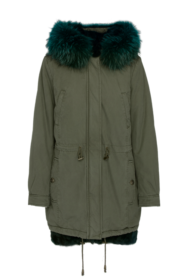 Alessandra Chamonix woman parka made of cotton and natural fur, green, for women buy with prices and photos 138257 - photo 1