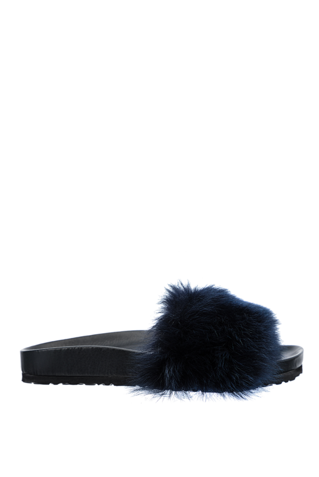 Amanda Wakeley woman gray in polyurethane and fur flip-flops for women buy with prices and photos 138287 - photo 1