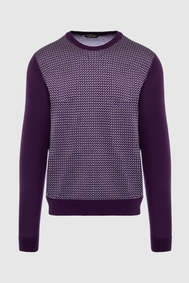 Cesare di Napoli man wool, cashmere and silk jumper purple for men buy with prices and photos 138429 - photo 1