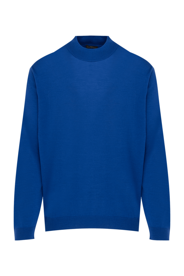 Cesare di Napoli man jumper with turtleneck in wool, silk and cashmere blue for men buy with prices and photos 138491 - photo 1