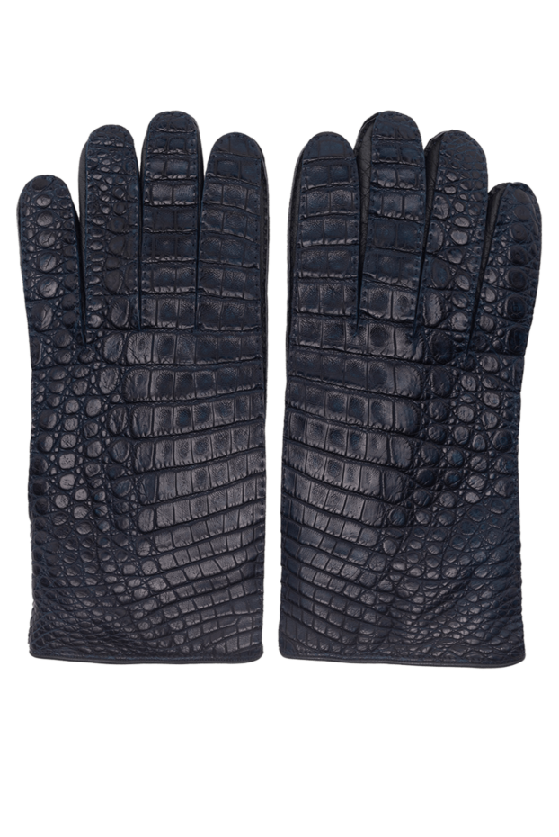 Mazzoleni man blue crocodile leather gloves for men buy with prices and photos 138689 - photo 1