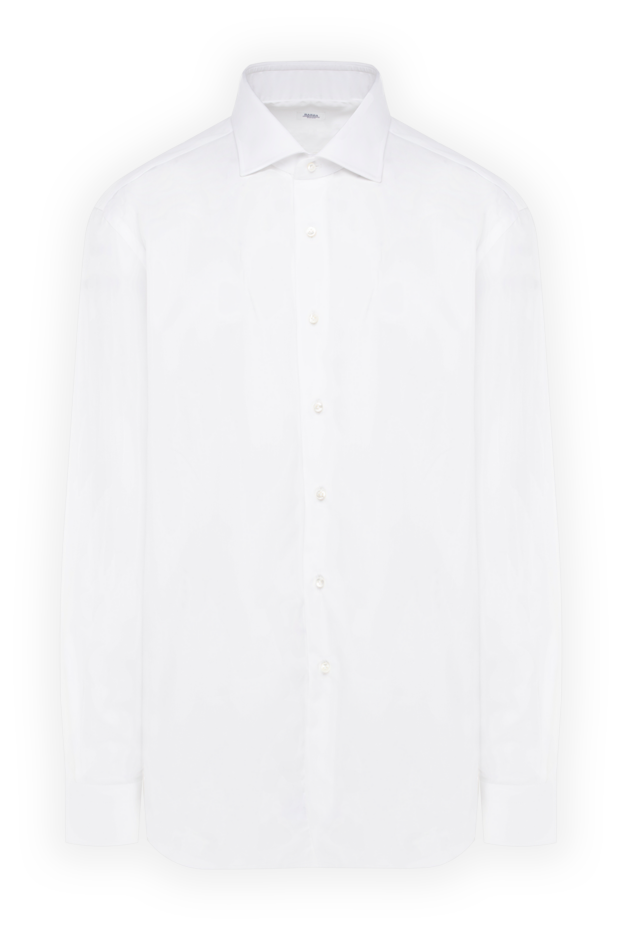 Barba Napoli men's white cotton shirt with buttoned cuffs 138690 - photo 1