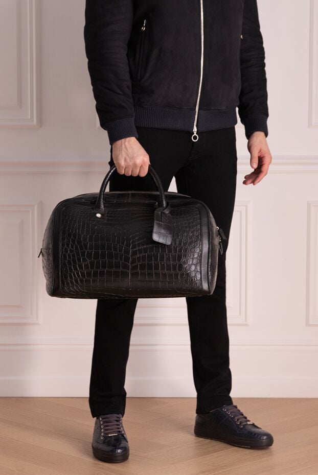 Billionaire alligator leather travel bag black men's 138698 - photo 2