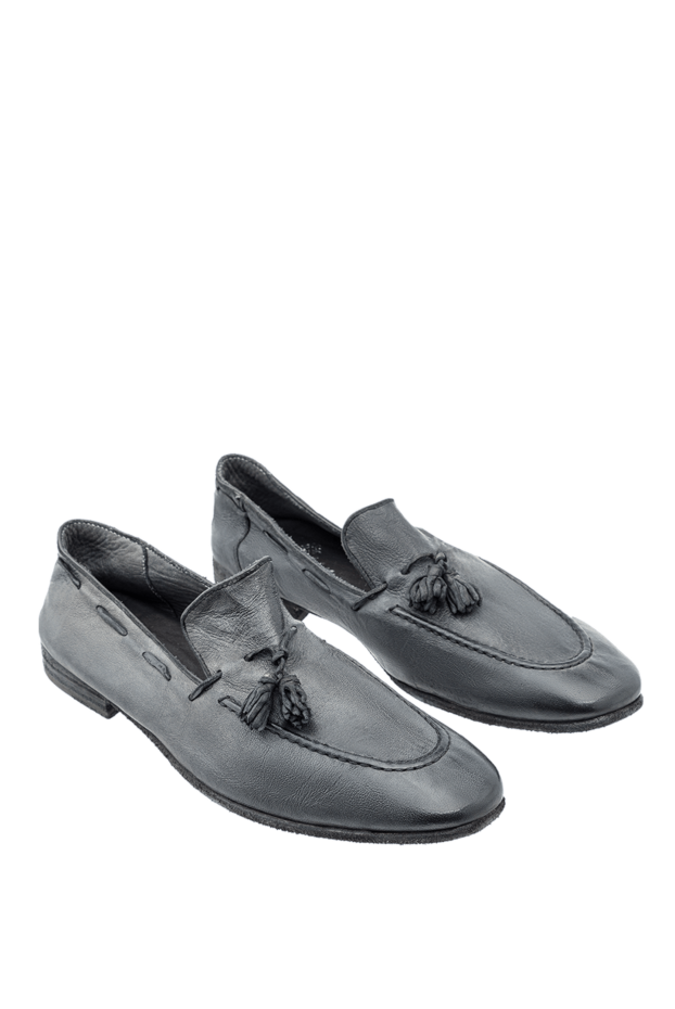 Andrea Ventura grey soft leather tassel loafers with tassels for men 138826 - photo 3