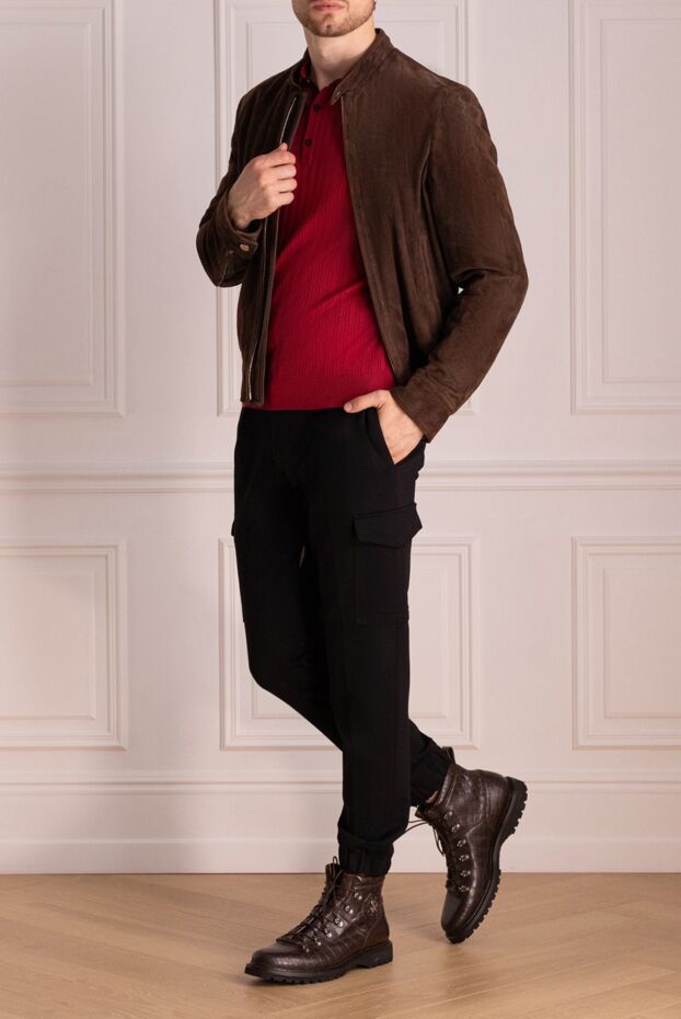 Massimo Sforza men's suede jacket brown with zipper 138872 - photo 2