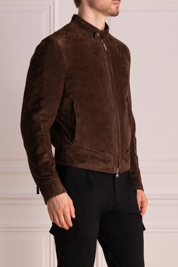 Massimo Sforza men's suede jacket brown with zipper 138872 - photo 3