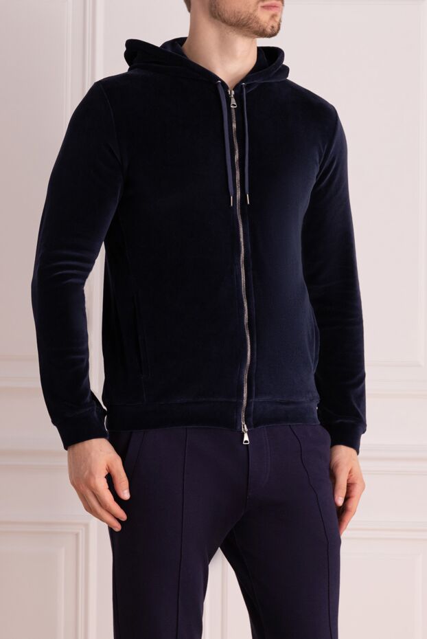 Derek Rose a soft, deep blue velour sports jacket with a zip-up hood. 139090 - photo 3