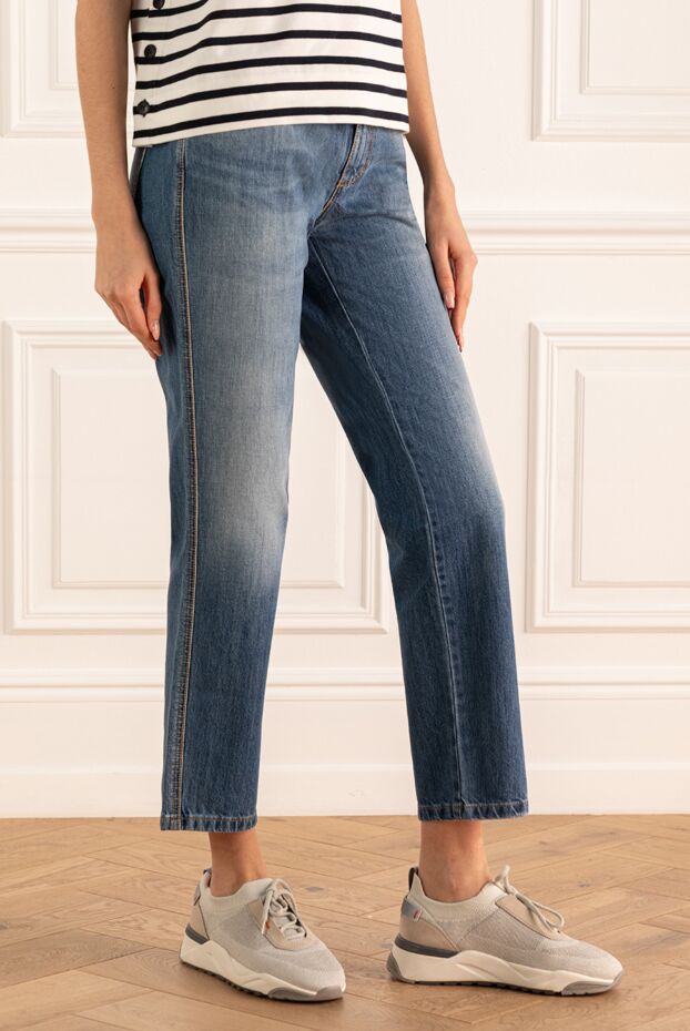 Ermanno Scervino women's cotton blue jeans with bead embroidery 139158 - photo 3