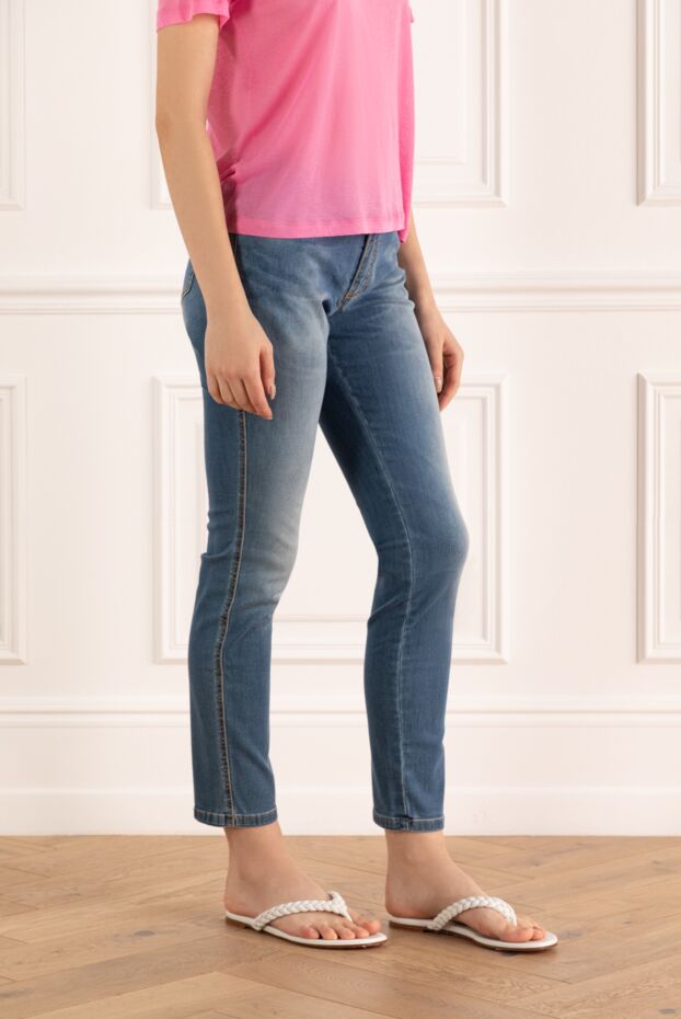 Ermanno Scervino women's blue jeans with rhinestone embroidery 139161 - photo 3