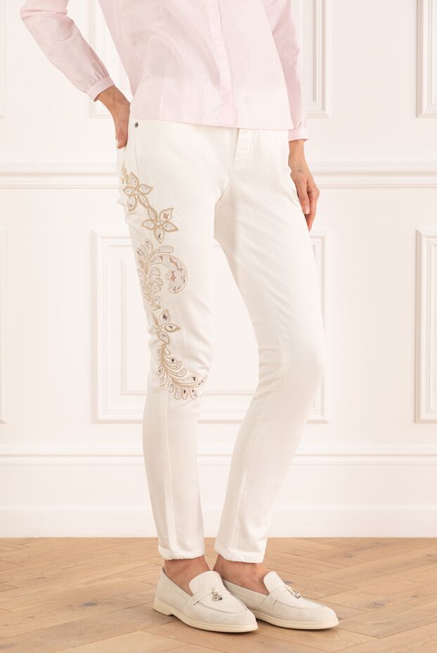 Ermanno Scervino women's white jeans with embroidery 139162 - photo 3