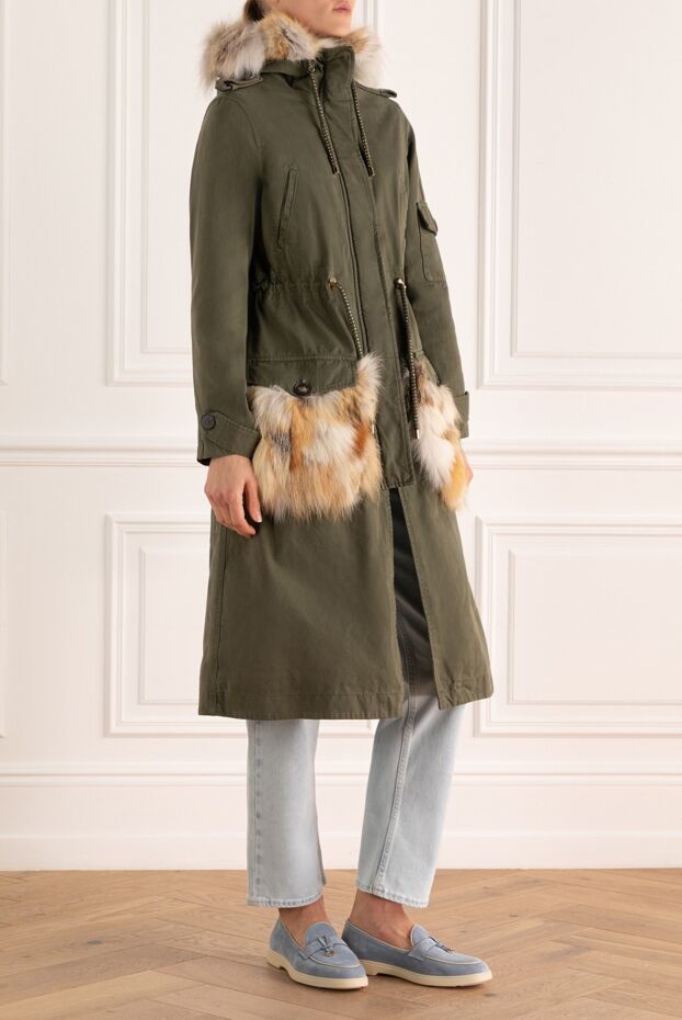 Ermanno Scervino women's military style parka with fur pockets 139177 - photo 3